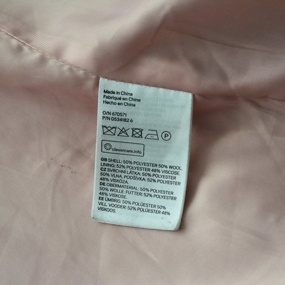 H&M Pink Wool Blend Coat - Picture 4 of 7